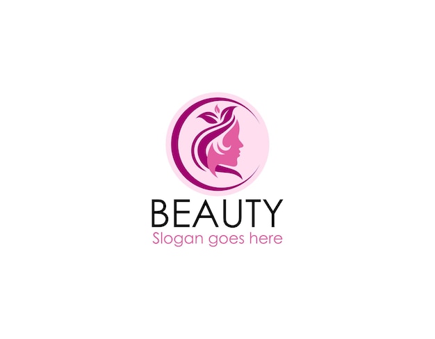 Plantilla de diseño de logotipo de cara de mujer hermosa