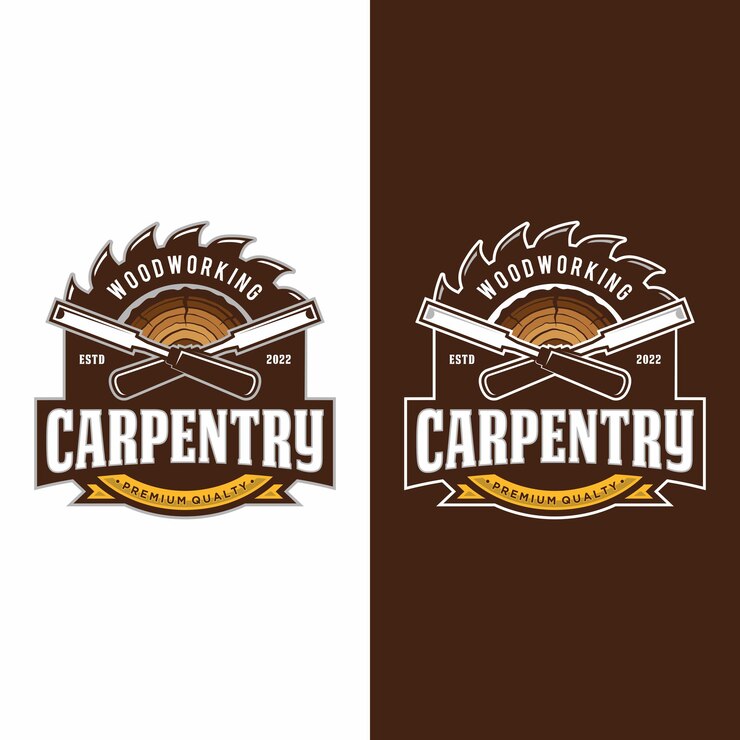 Vector plantilla de diseño de logotipo de carpintería. una insignia de carpintería para una empresa maderera