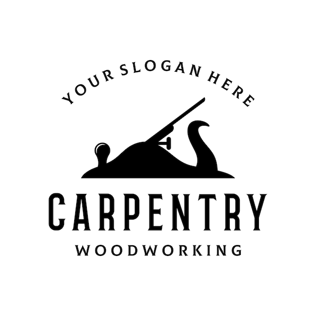 Plantilla de diseño de logotipo carpintería jack plane carpintería estilo retro vintage