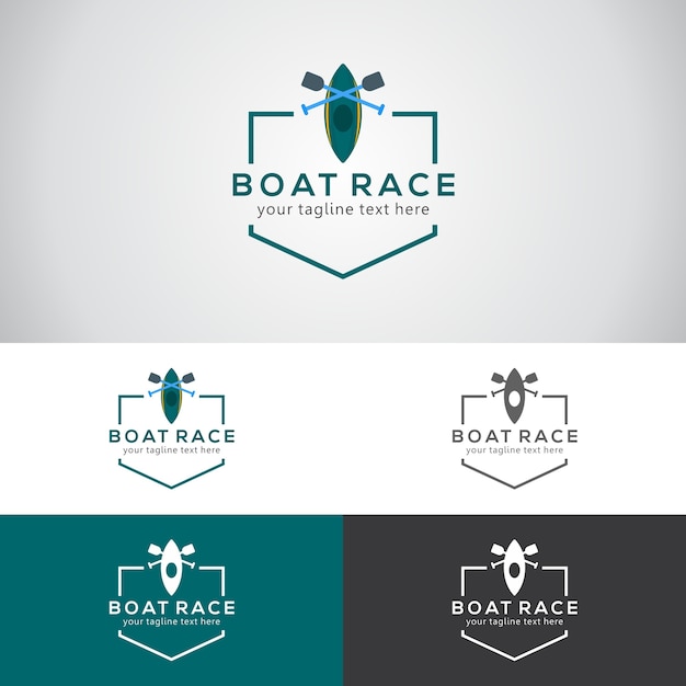 Vector plantilla de diseño de logotipo de carrera de botes