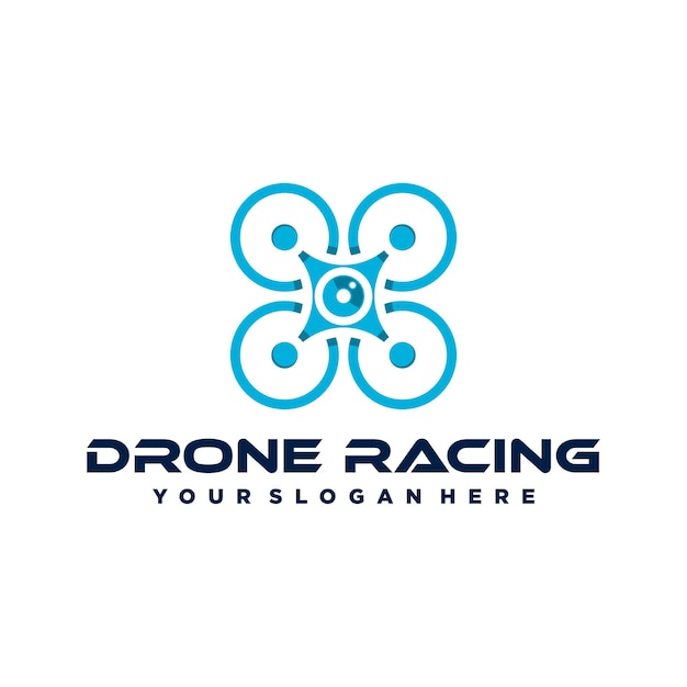 Plantilla de diseño de logotipo de carreras de drones