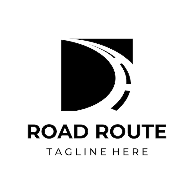 Plantilla de diseño de logotipo carretera asfalto ruta tráfico El logotipo puede ser para una empresa de rótulos comerciales