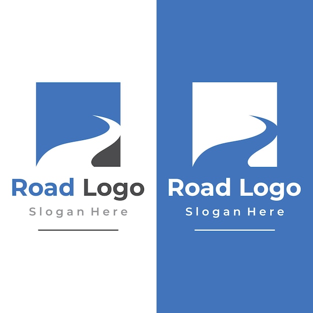 Plantilla de diseño de logotipo carretera asfalto ruta tráfico El logotipo puede ser para una empresa de rótulos comerciales