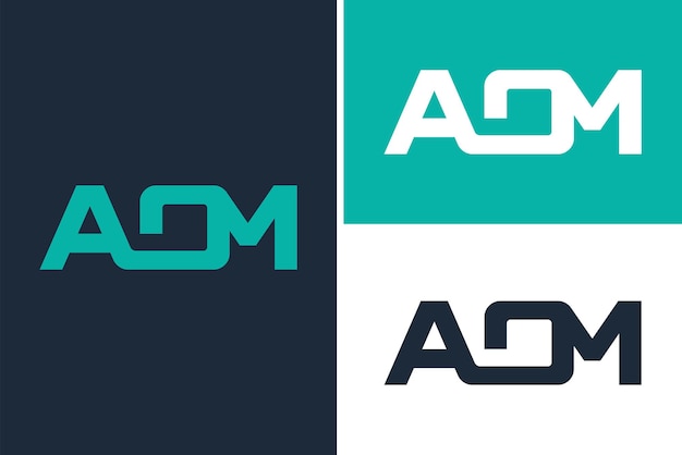 Plantilla de diseño de logotipo de carta AOM