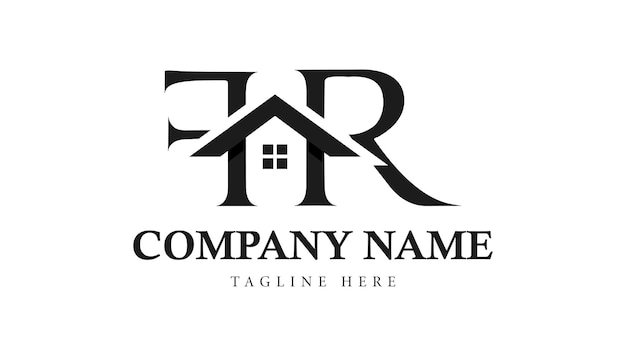 Plantilla de diseño de logotipo de carta de casa o casa de bienes raíces FR