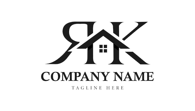 Plantilla de diseño de logotipo de carta de casa o casa de bienes raíces RK
