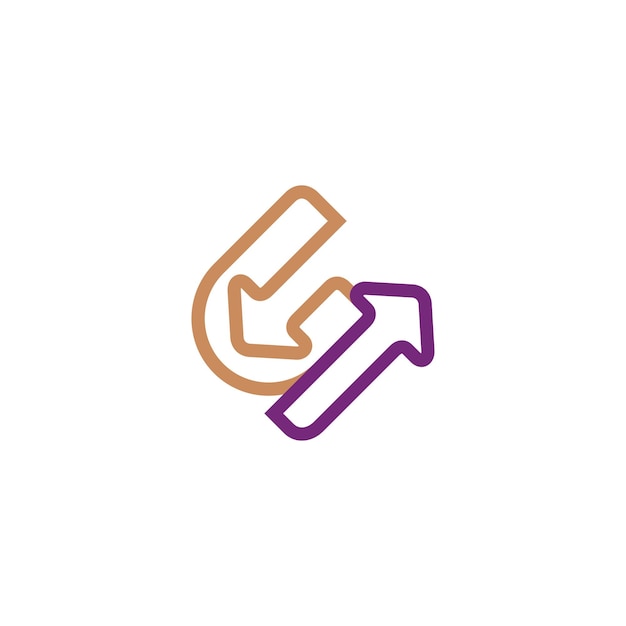 Plantilla de diseño de logotipo de carta CI y dos flechas adecuada para la empresa exportadora e importadora