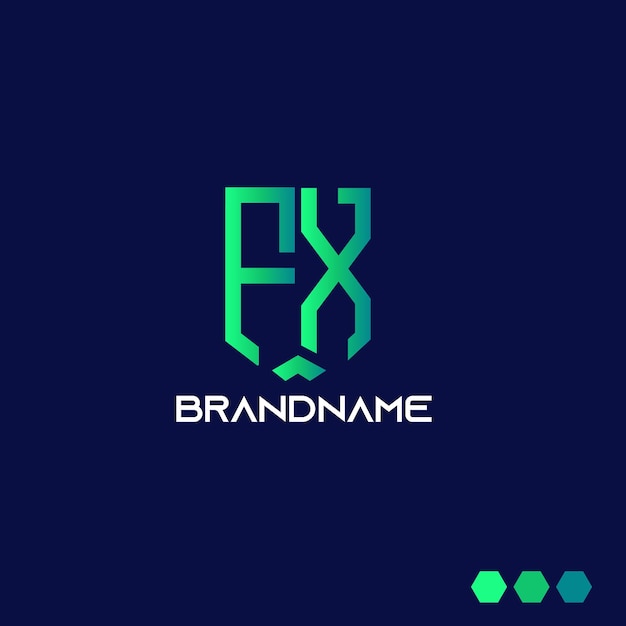 Vector plantilla de diseño de logotipo de carta fx corporativa única y moderna