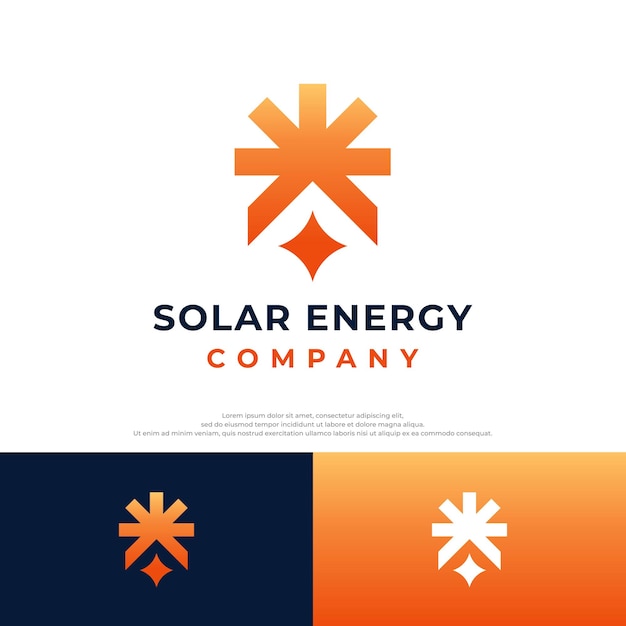 Vector plantilla de diseño de logotipo de casa de energía solar solar