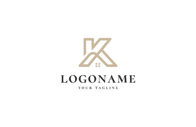 plantilla de diseño del logotipo de la casa de la letra K. diseño de logotipo inmobiliario