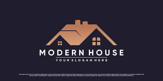 Plantilla de diseño de logotipo de casa moderna con concepto creativo