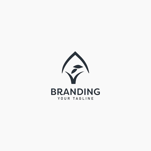 Plantilla de diseño de logotipo de casa de planta humana