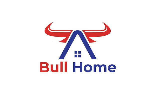 Plantilla de diseño de logotipo de casa de toro