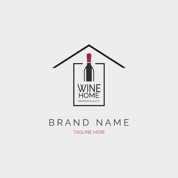 Plantilla de diseño de logotipo de casa de vino para marca o empresa y otros