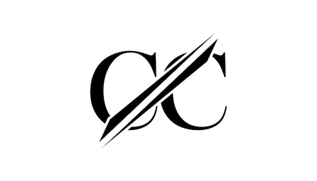 plantilla de diseño de logotipo CC vectorial con fondo cuadrado