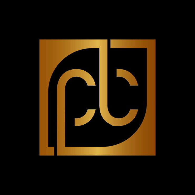 Vector plantilla de diseño de logotipo cc vectorial con fondo cuadrado