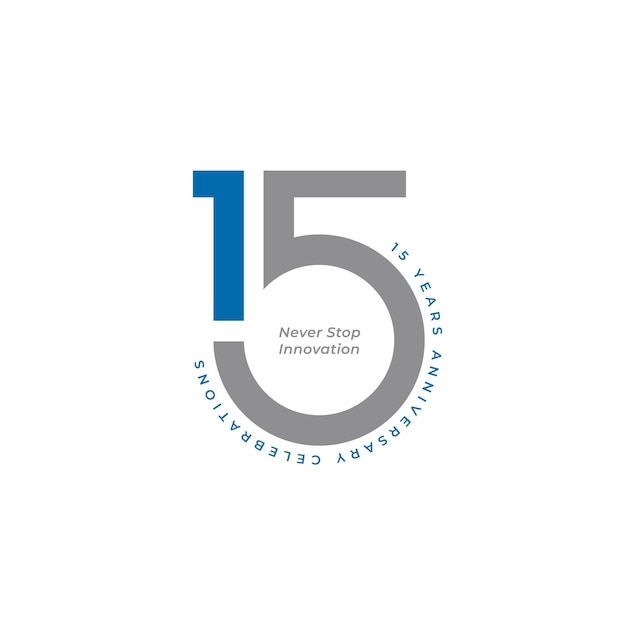 plantilla de diseño del logotipo de las celebraciones del aniversario de 15 años