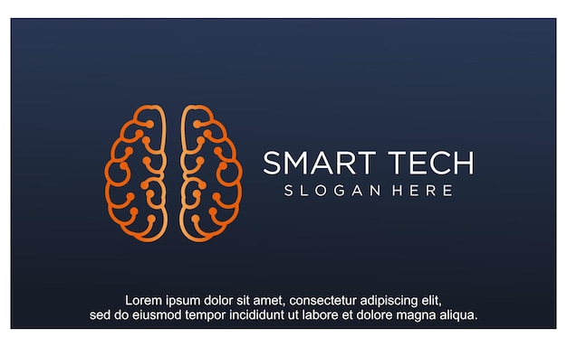 Plantilla de diseño de logotipo de cerebro digital