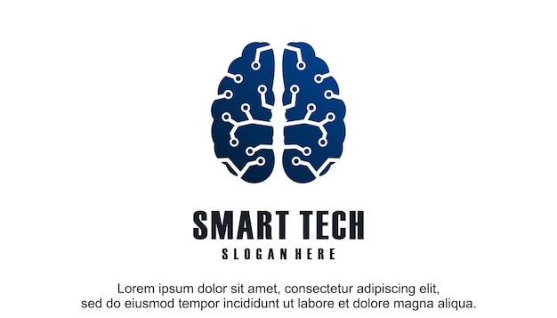 Plantilla de diseño de logotipo de cerebro digital