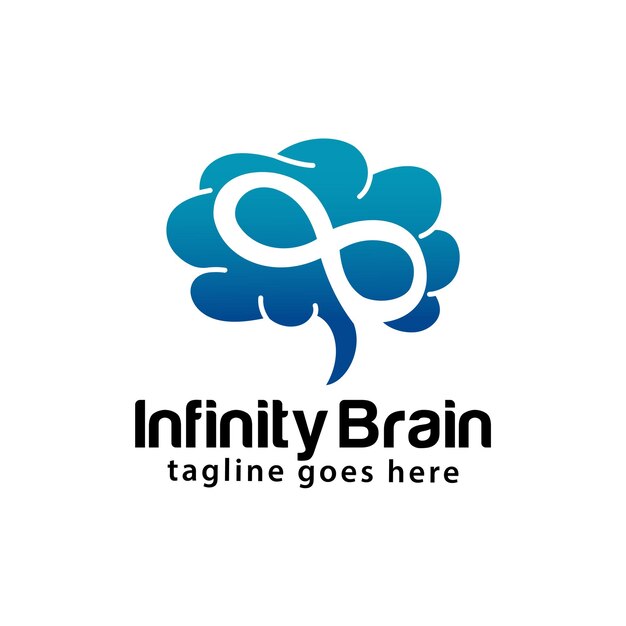 Plantilla de diseño de logotipo de cerebro infinito