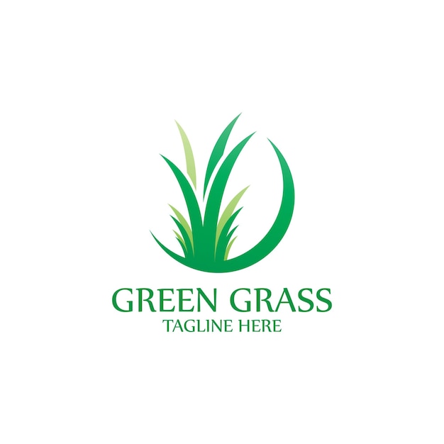 Plantilla de diseño de logotipo de césped natural