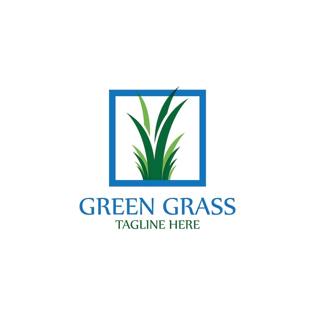 Plantilla de diseño de logotipo de césped natural