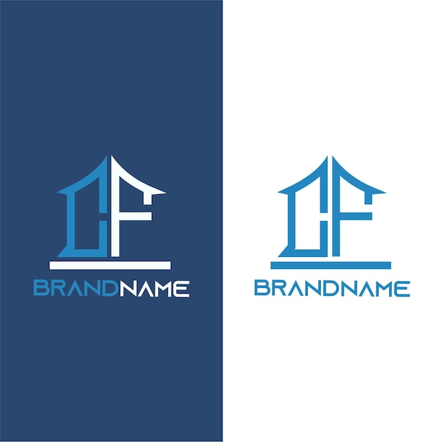 Plantilla de diseño de logotipo cf de letra inicial de monograma moderno