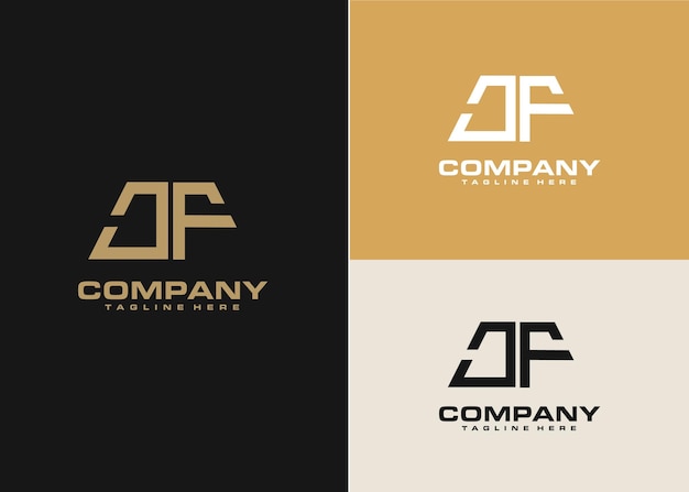 Plantilla de diseño de logotipo cf de letra inicial de monograma moderno