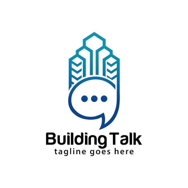 Plantilla de diseño de logotipo de charla de construcción