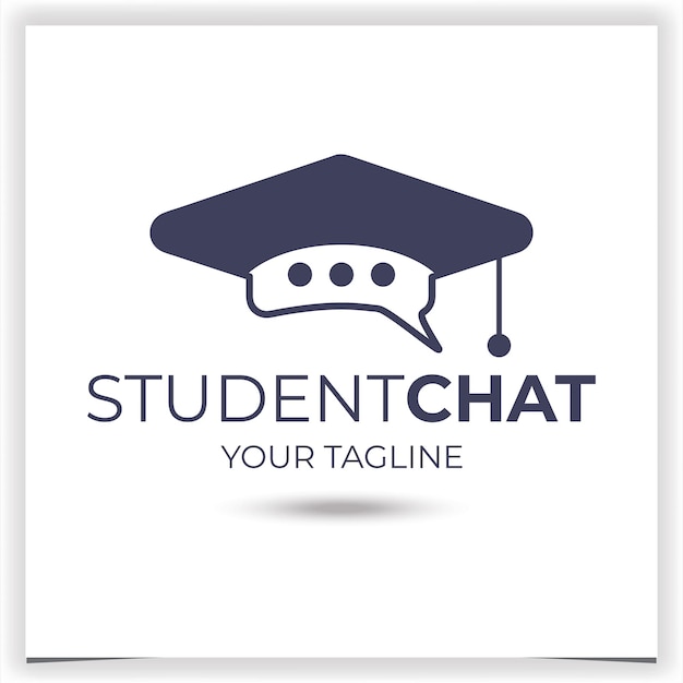 Vector plantilla de diseño de logotipo de chat de estudiante vectorial