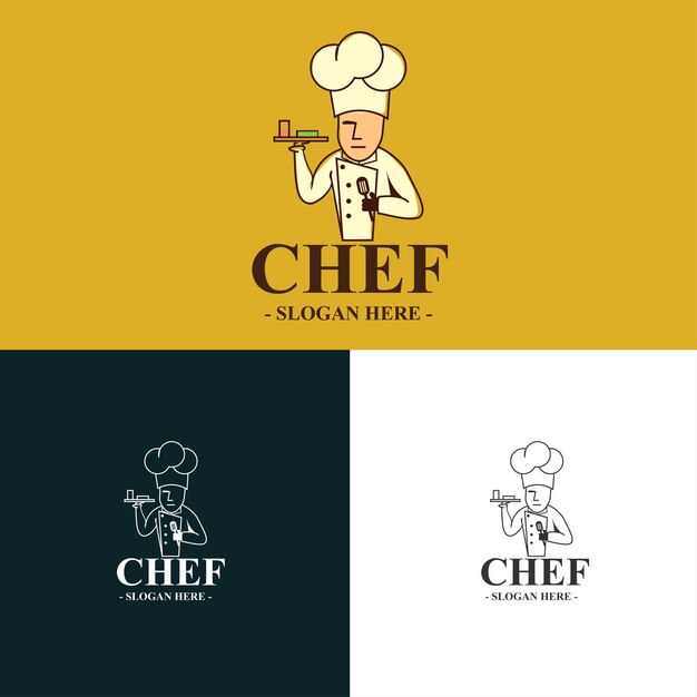 Plantilla de diseño de logotipo de chef