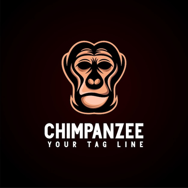 Vector plantilla de diseño de logotipo de chimpancé