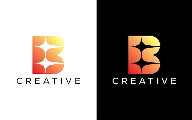 plantilla de diseño de logotipo de chispa profesional minimalista de la letra B