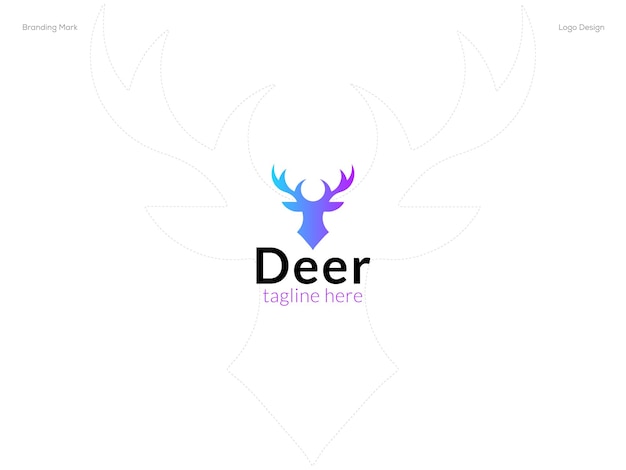 plantilla de diseño de logotipo de ciervo colorido