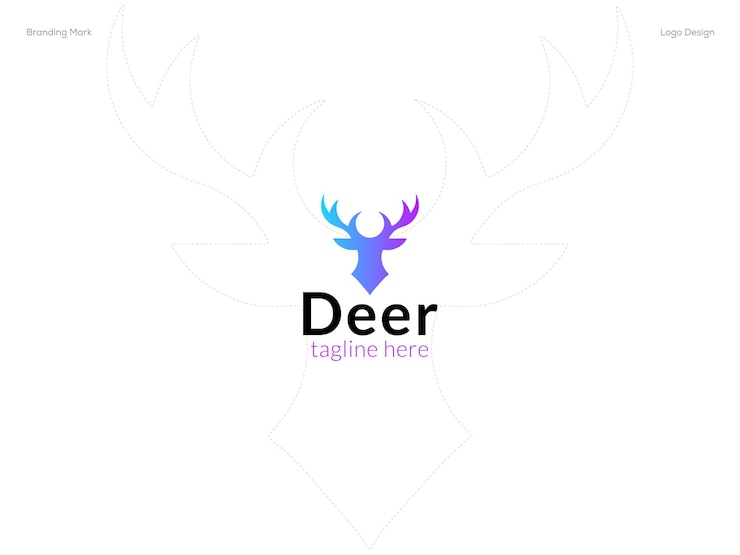 Vector plantilla de diseño de logotipo de ciervo colorido