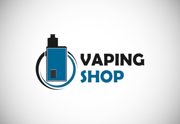 Plantilla de diseño de logotipo de cigarrillo electrónico Vape Ilustración de vector de logotipo de vaporizador electrónico de tienda de Vape