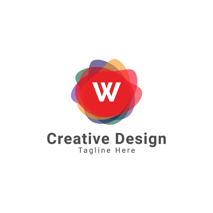 Vector plantilla de diseño de logotipo de círculo de letra w moderna
