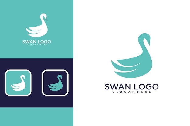 plantilla de diseño de logotipo de cisne