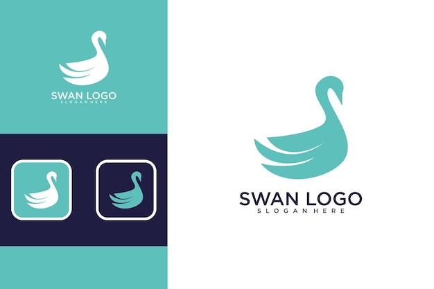 Vector plantilla de diseño de logotipo de cisne