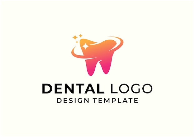 Plantilla de diseño de logotipo de clínica dental de dentista de dientes limpios