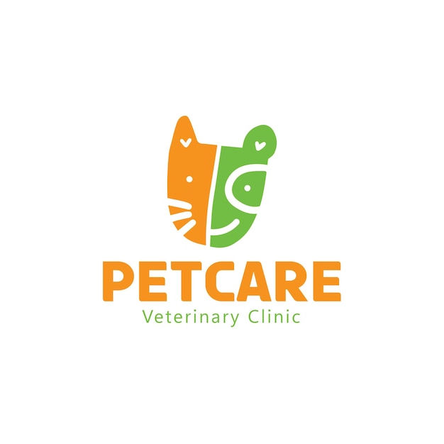Plantilla de diseño de logotipo de clínica veterinaria de animales lindos