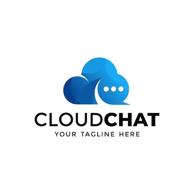 Plantilla de diseño de logotipo de Cloud Chat