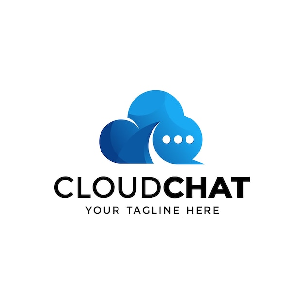 Plantilla de diseño de logotipo de cloud chat