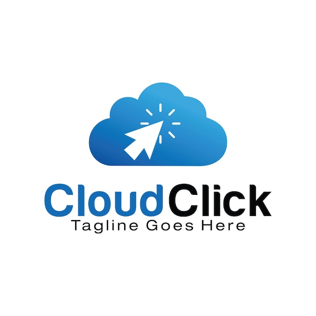 Plantilla de diseño de logotipo cloud click