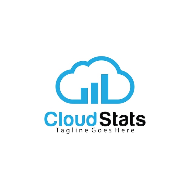 Plantilla de diseño de logotipo de cloud stats