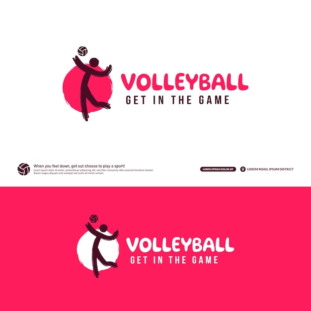 Vector plantilla de diseño de logotipo de club de voleibol concepto de logotipo de torneos de voleibol símbolo del equipo de voleibol