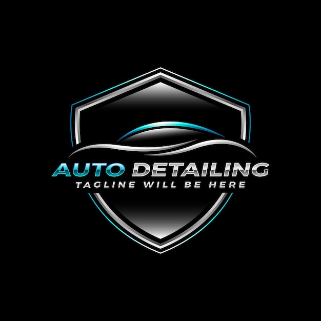 Plantilla de diseño de logotipo de coche con detalles automáticos