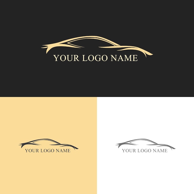 plantilla de diseño de logotipo de coche elegante