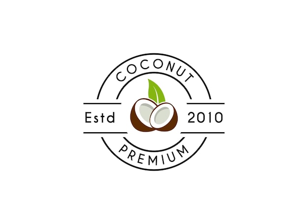 Plantilla de diseño de logotipo de coco moderno creativo Diseño de logotipo de etiqueta de coco