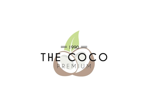 Plantilla de diseño de logotipo de coco moderno creativo Diseño de logotipo de etiqueta de coco